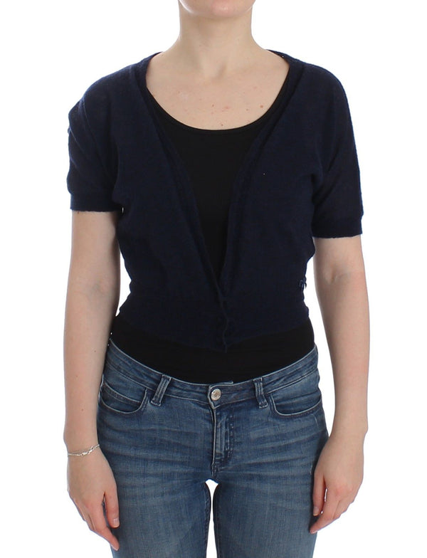 Elegant, geschnittene Blue Alpaka -Mischpullover