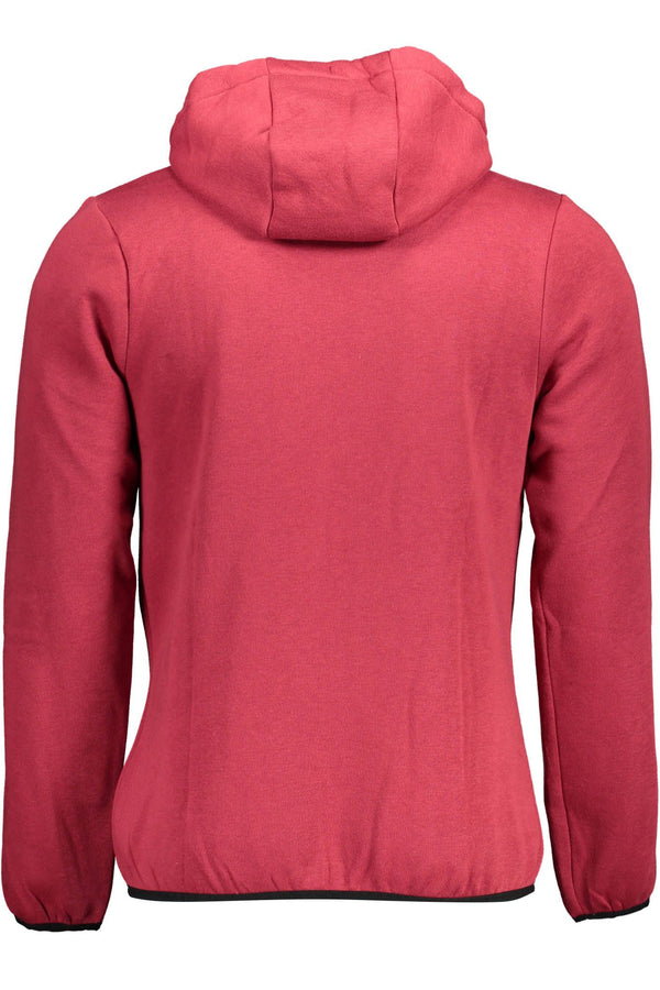 Chic Red Kapuzenzip Sweatshirt mit Stickerei