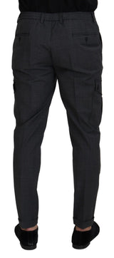 Pantalon de cargaison slim à carreaux élégant