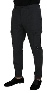 Pantalon de cargaison slim à carreaux élégant