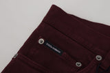 Slim Fit Bordeaux Jeans - italienischer Luxus