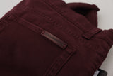 Slim Fit Bordeaux Jeans - Ιταλική πολυτέλεια