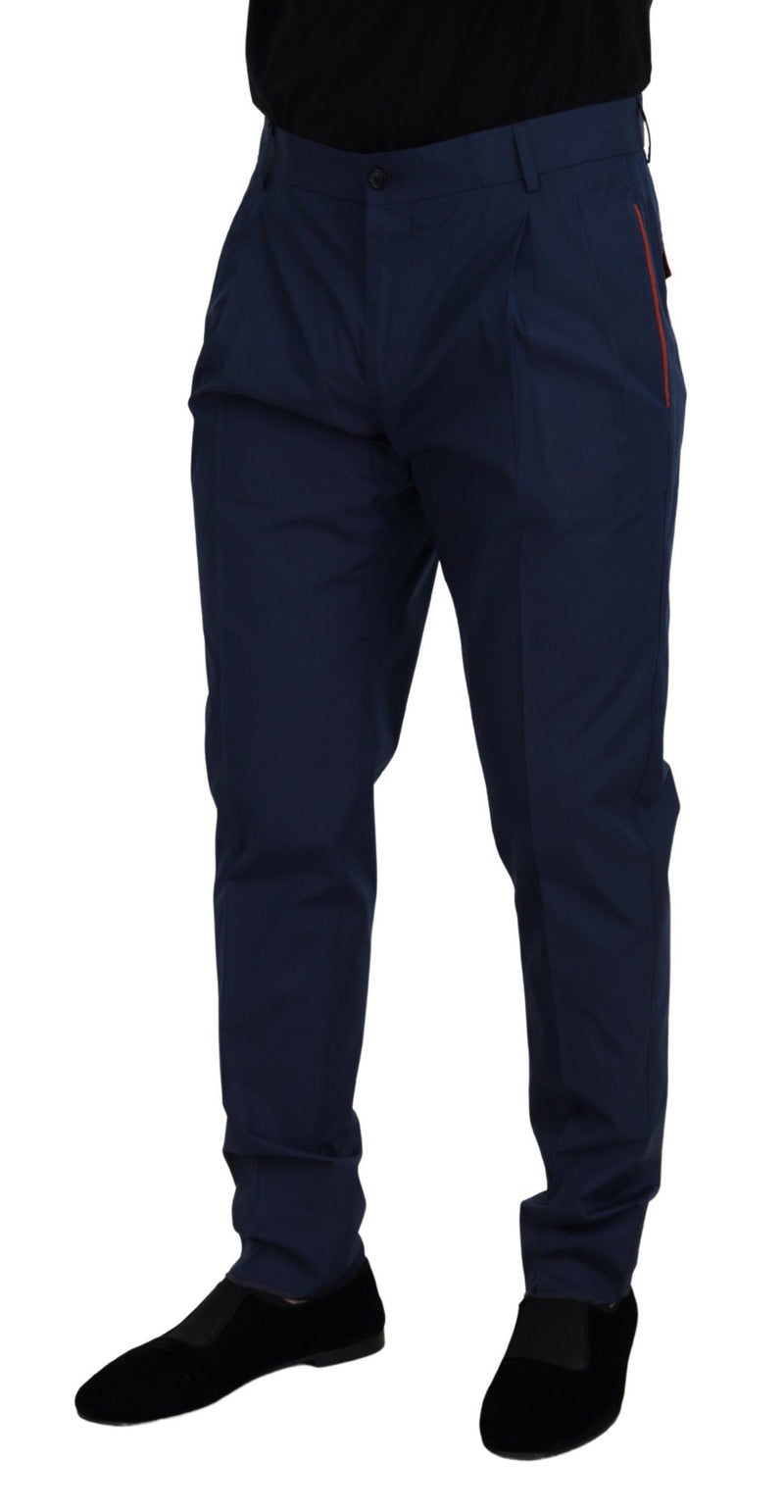 Chino élégant slim fit dans le mélange de soie bleue