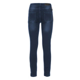 Chic Leicht gewaschene blaue, schlanke Jeans mit Kettendetails