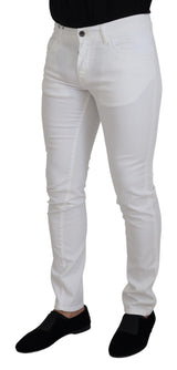 Elegante schlanke fit weiße Skinny -Jeans