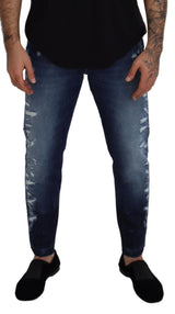 Elegante blaue Wäsche reguläre Fit -Jeans