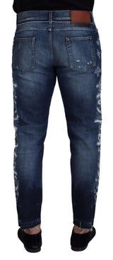 Elegante blaue Wäsche reguläre Fit -Jeans