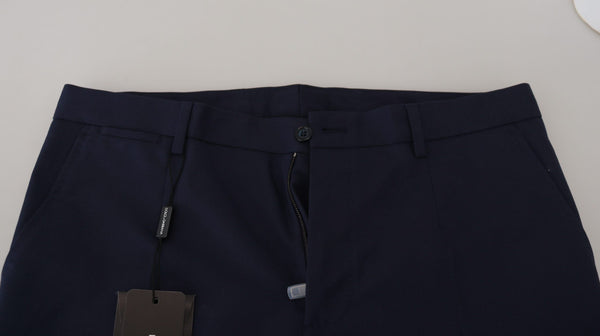 Elegante schlanke fit blaue Kleiderhose