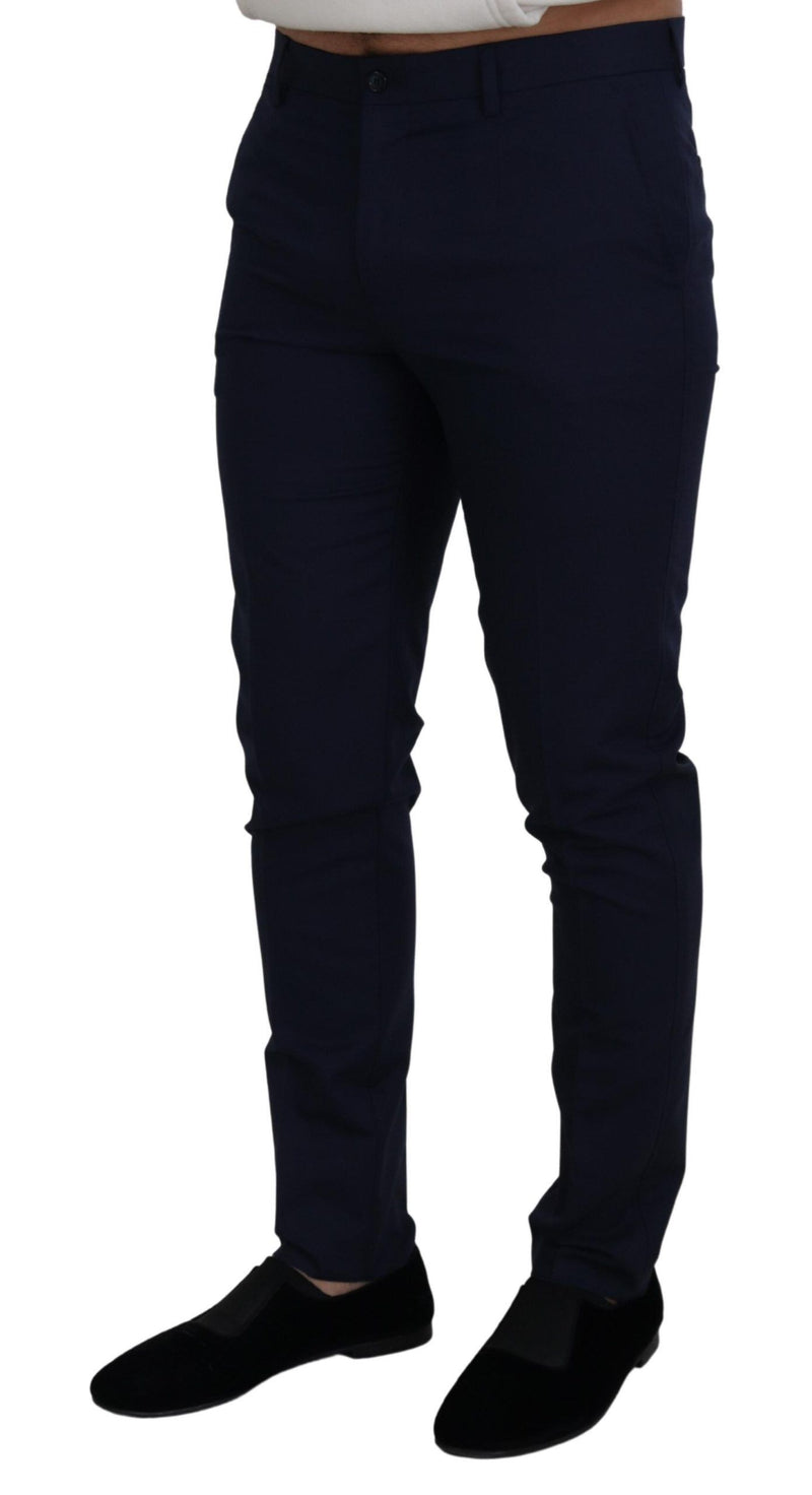 Eleganti pantaloni abiti blu slim fit