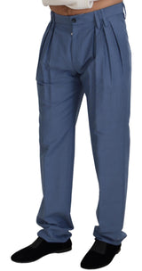 Elegante reguläre Fit -Kleiderhose in Blau