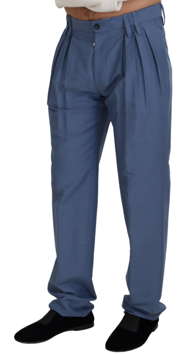 Eleganti pantaloni abiti in forma normale in blu