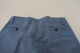 Elegantes pantalones de vestir de ajuste regular en azul