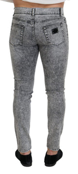 Chic slim fit grigio denim