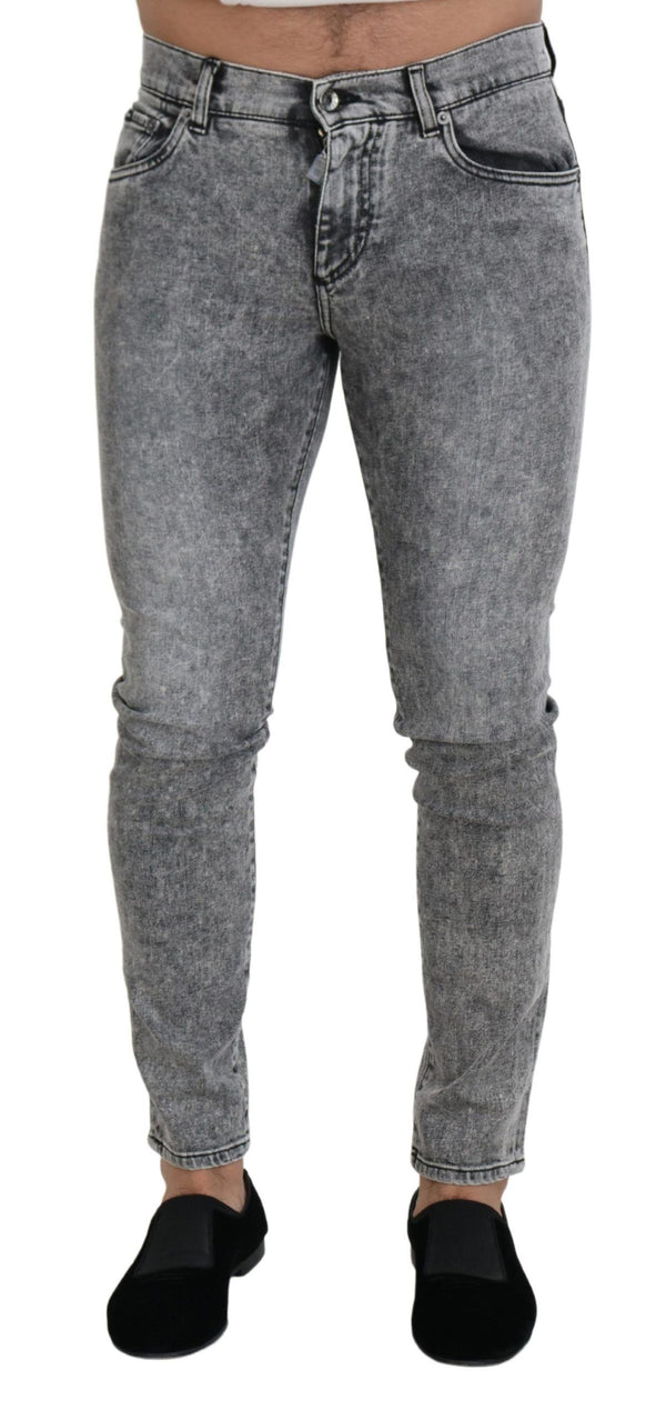 Chic slim fit grigio denim