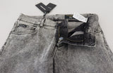 Chic slim fit grigio denim