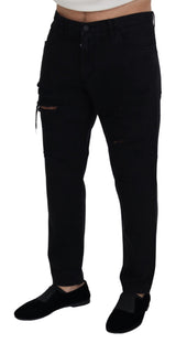 Elegante schwarze lockere fit italienische Jeans