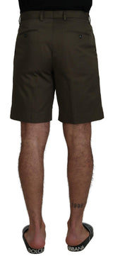 Elegante grüne Baumwoll -Chino -Shorts