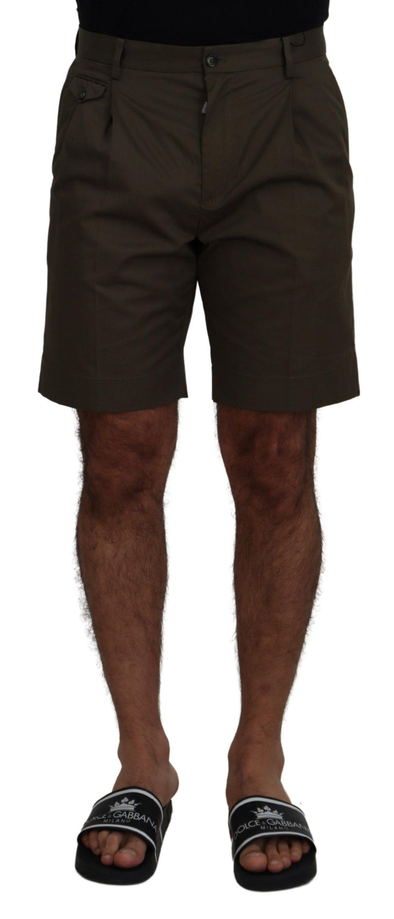 Elegante grüne Baumwoll -Chino -Shorts