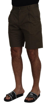 Elegante grüne Baumwoll -Chino -Shorts