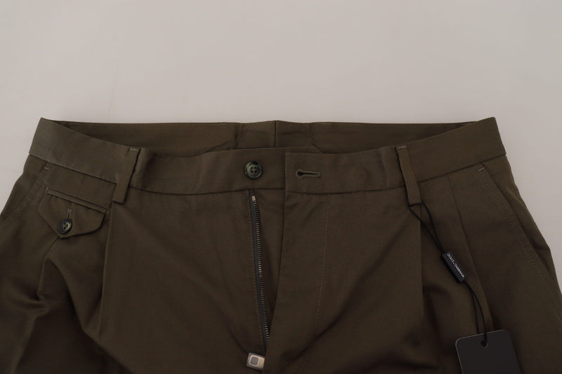 Eleganti pantaloncini in chino di cotone verde