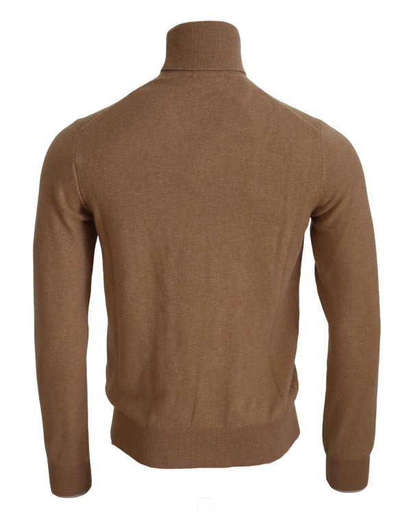 Beige Kaschmirschildkragenpullover -Pullover