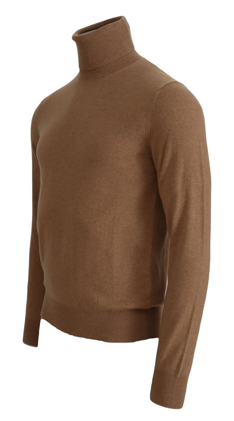 Beige Kaschmirschildkragenpullover -Pullover