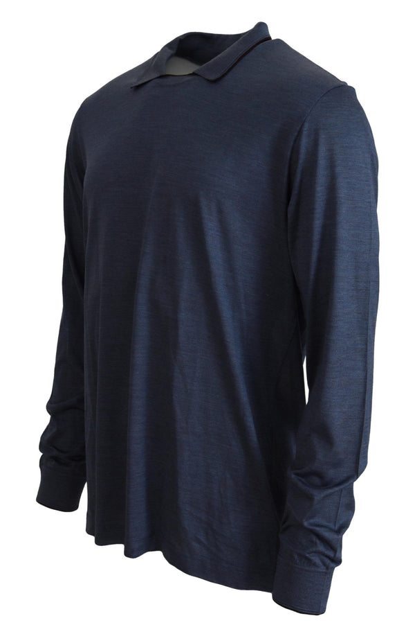 Raffinierter Seidenpolo -Pullover in Blau