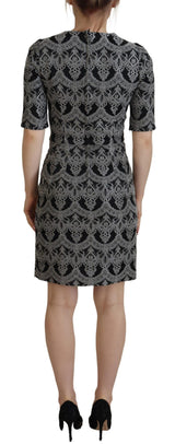 Elegante abito a turno di jacquard bodycon