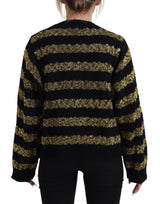 Elegant Black and Gold Crystal Sweater