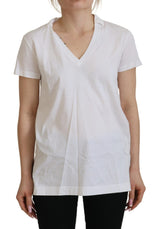 Elegante tee top in cotone bianco