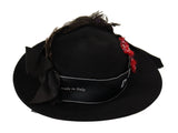 Sombrero negro elegante de borde ancho