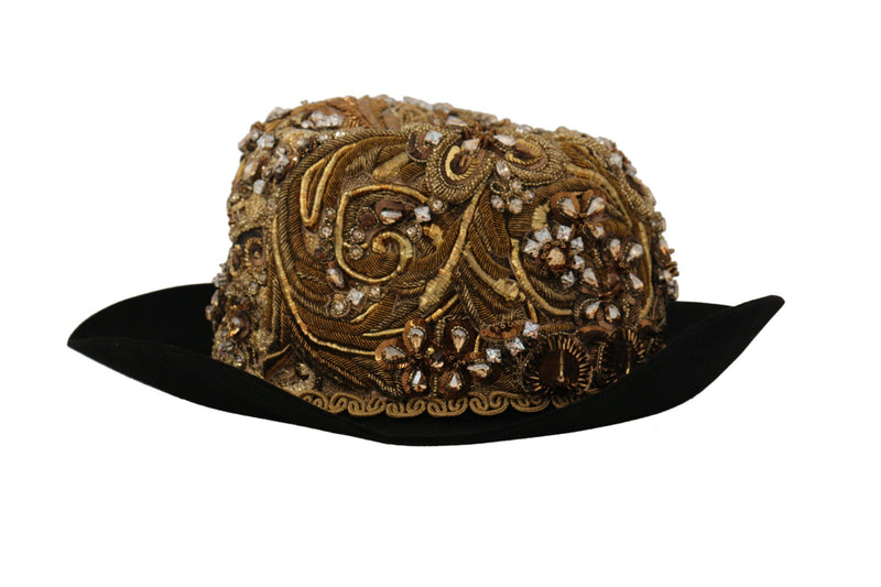 Eleganter schwarzes Gold besetzt Fedora