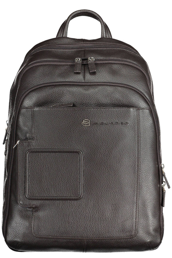 Elegantes Leder -Rucksack mit Laptop -Fach