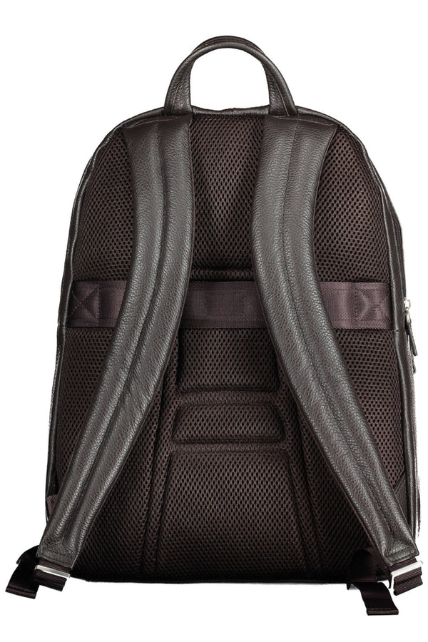 Elegantes Leder -Rucksack mit Laptop -Fach