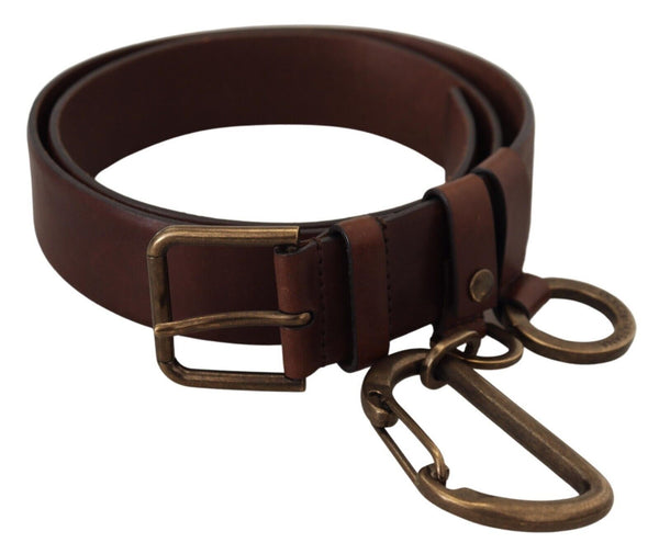 Ceinture en cuir brun élégant avec boucle en métal