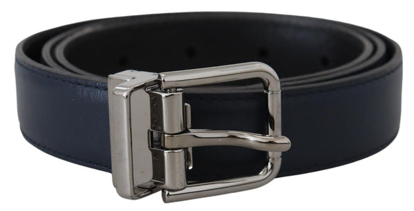 Ceinture en cuir de veau bleu élégant