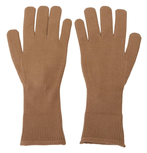 Elegantes guantes de invierno de cachemir beige