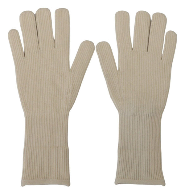 Guantes de cachemira blanca elegantes