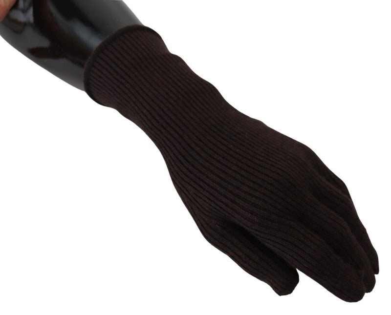 Gants marron élégants en soie en soie