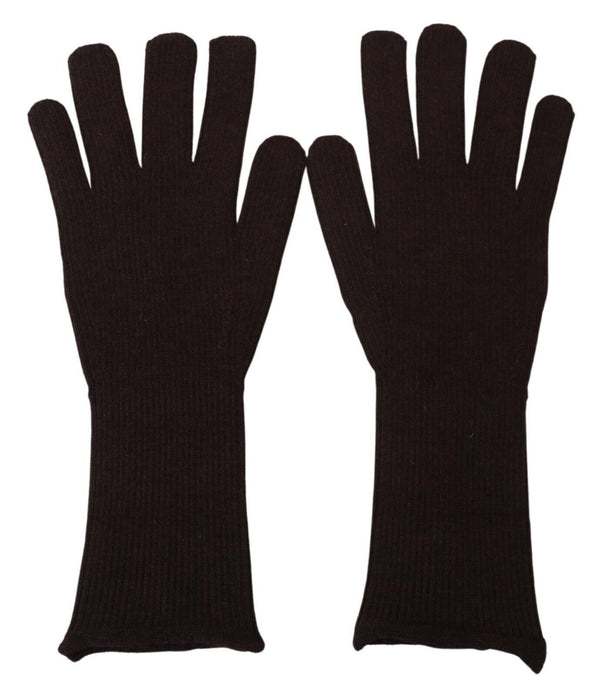 Gants marron élégants en soie en soie