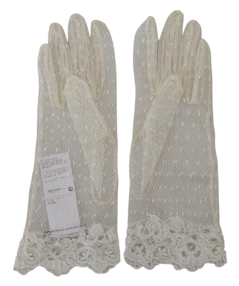 Chic White Wrist Length Gloves