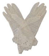 Chic White Wrist Length Gloves