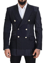 Κομψό ναυτικό Slim-Fit Double Beasted Blazer