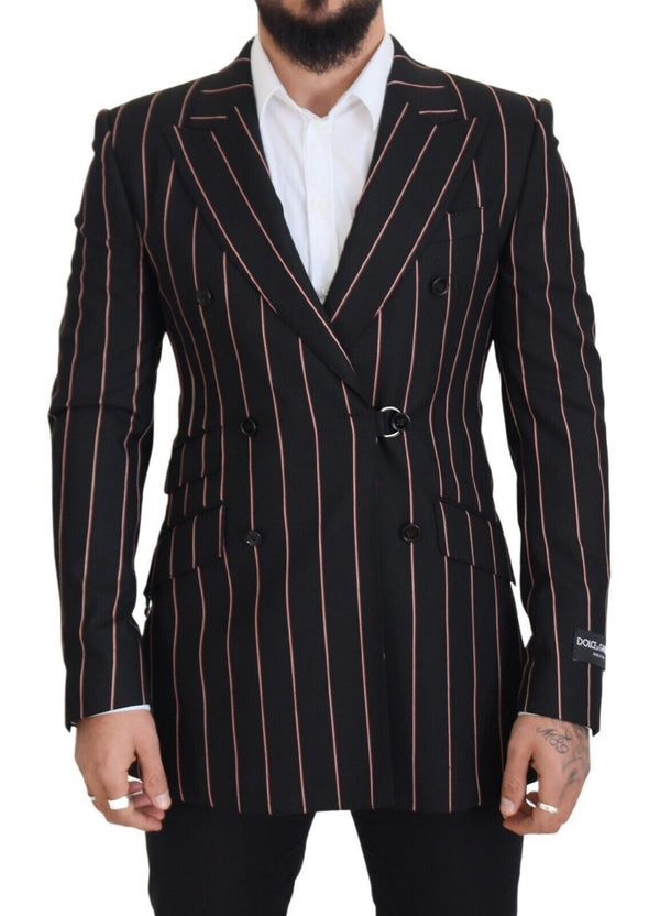 Elegant Slim Fit Double Breasted Black Blazer