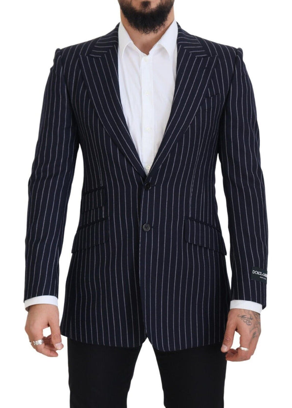 Elegante blazer di lana in forma blu scuro