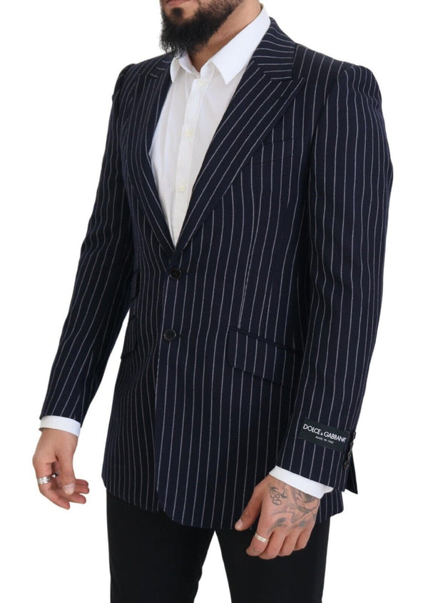 Eleganter Marine Slim Fit Woll Blazer