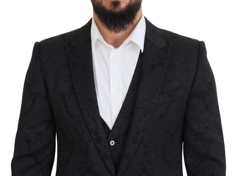 Elegante chaqueta de traje de martini negro y conjunto de chalecos