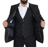 Elegante chaqueta de traje de martini negro y conjunto de chalecos