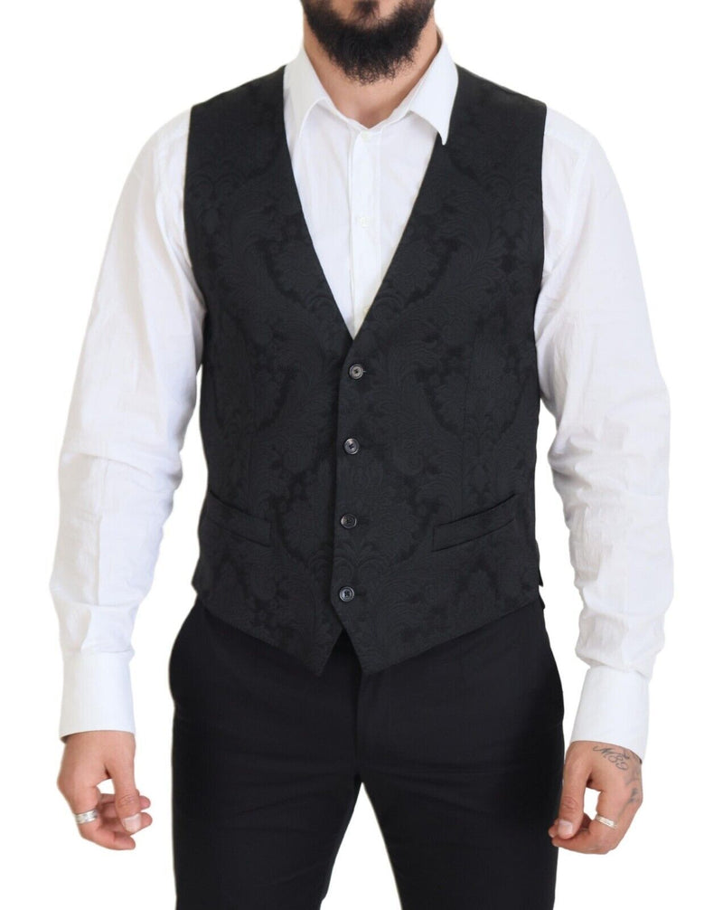 Elegante chaqueta de traje de martini negro y conjunto de chalecos