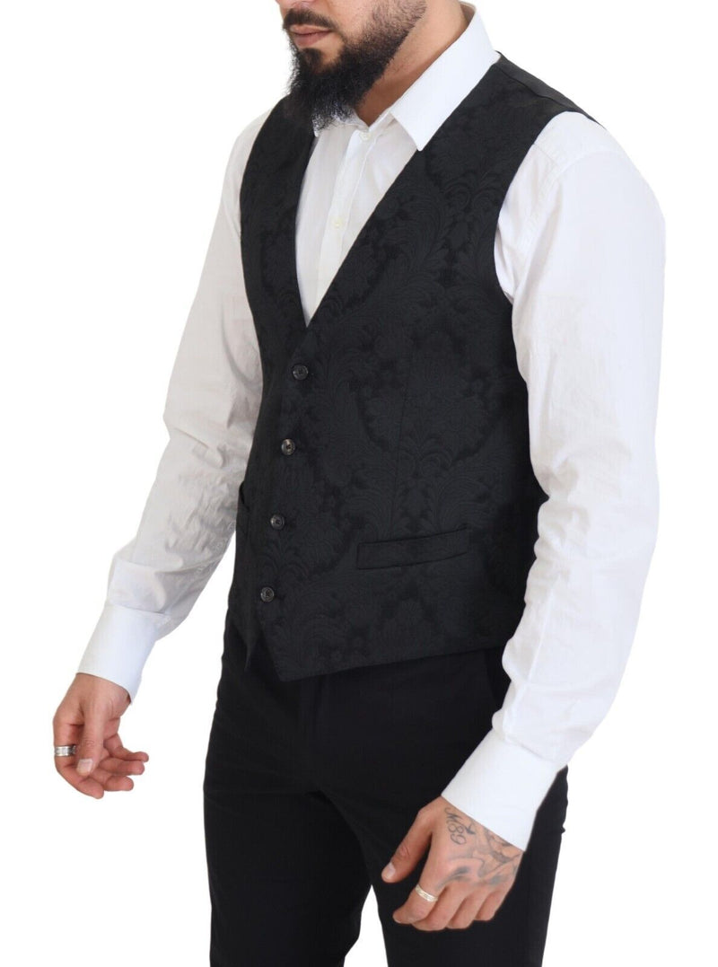 Elegante chaqueta de traje de martini negro y conjunto de chalecos